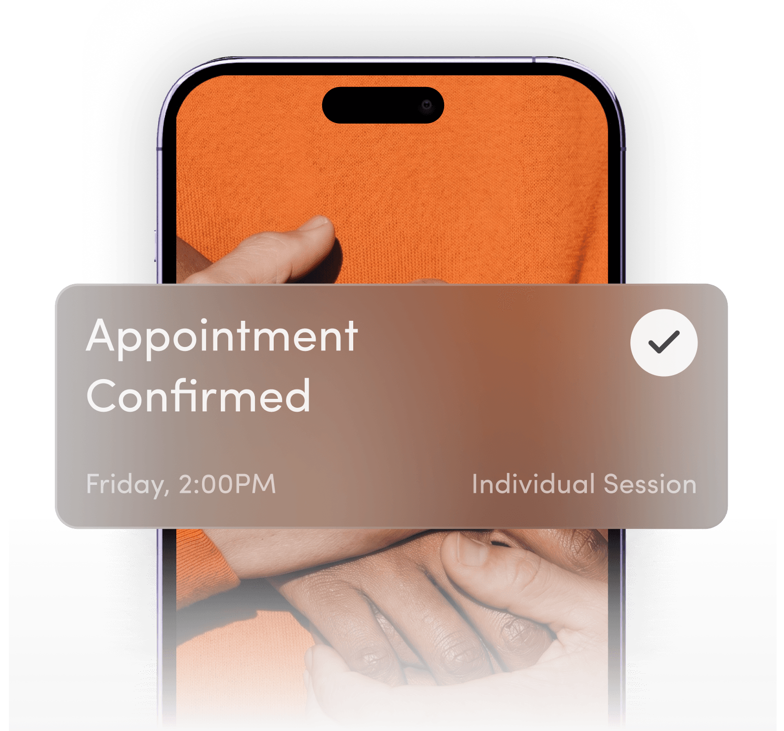 Phone showing an appointment confirmed notification